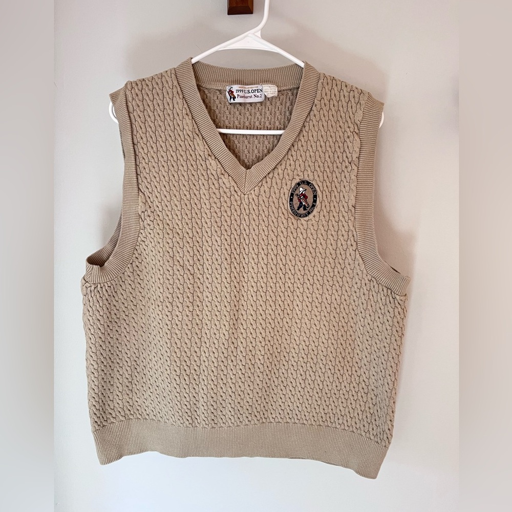Pinehurst #2 Golf Beige V-Neck Sweater Vest
